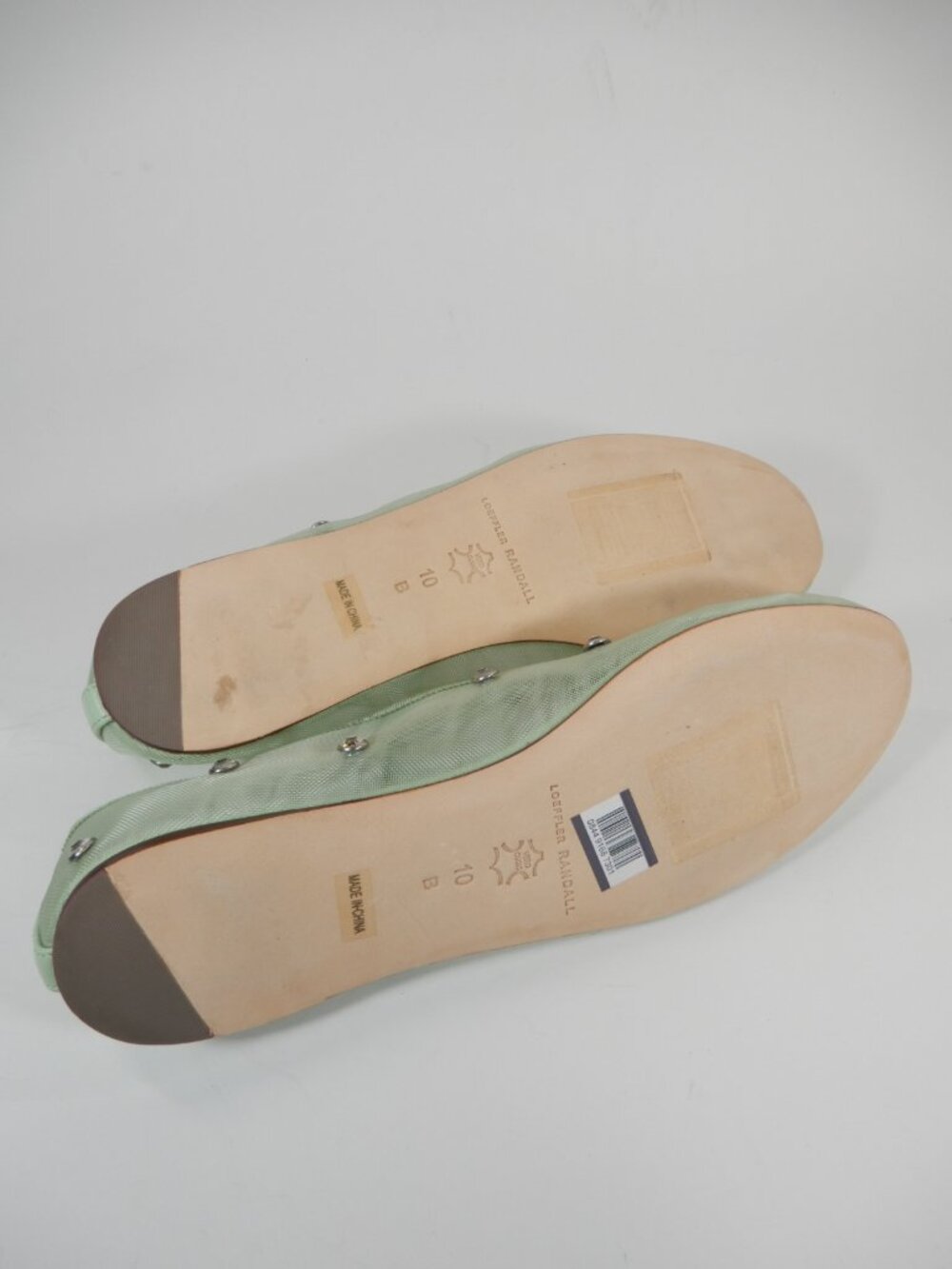 Loeffler Randall Leonie Mary Jane Ballet Flats Size 10 Crystal Mesh Seafoam NEW - Picture 13 of 16
